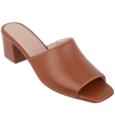 Imagem de Tamanco Social Feminino Feminina Estilo Mule Salto Médio Baixo Bloco G
