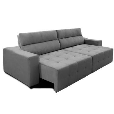Imagem de Sofá Top Lubeck Plus 250 cm 3 Lugares Reclinável e Retrátil Suede Cinz