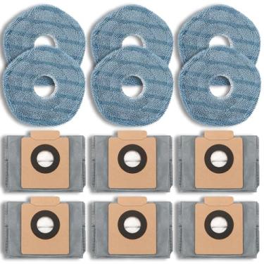 Imagem de Pacote com 12 peças de reposição, sacos de pó, almofadas de esfregão para eufy X10 Pro Omni Accessories Robot Vacuum Self-Empty Station, 6 sacos de poeira, 6 esfregões