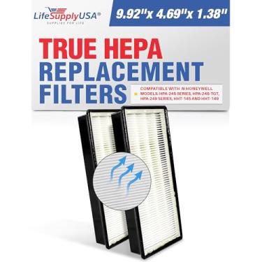 Imagem de LifeSupplyUSA Filtro HEPA de substituição de 2 pacotes compatível com modelos N Honeywell Purificador de ar modelos: HPA-245 Series HPA-248-TGT HPA-249 Series HHT-145 e HHT-149