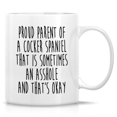 Imagem de Retreez Caneca engraçada - Proud Parent Of A Cocker Spaniel Dog Owner Spaniel Dog Mom Dad 325 ml Canecas de café de cerâmica - Humor Sarcasmo Motivacional Inspiracional Presente de aniversário para ele seus amigos colegas de trabalho mulheres