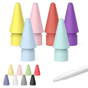 Imagem de Meliya Pontas de substituição para Apple Pencil 2ª geração e 1ª geração, acessórios de pontas iPencil para iPad Pro Pencil 2/1 geração (6 pontas + 8 capas)