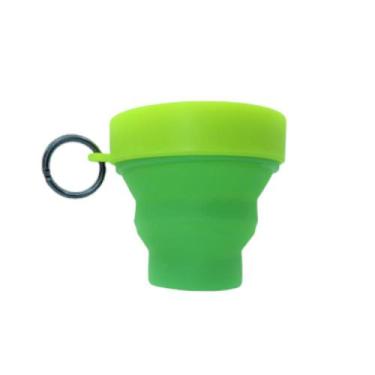Imagem de Copo Retrátil Dobrável e Portátil - 150ml com argola - Reutilizável e 