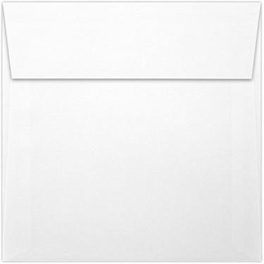 Imagem de Envelopes de convite quadrados LUXPaper | Descasque e pressione | 13,8 cm x 13,8 cm | Branco brilhante | Texto de 36,3 kg | 50 Qtd