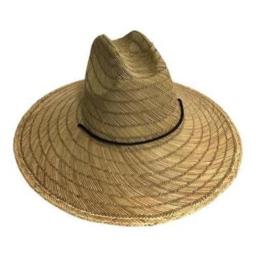 Imagem de Chapéu Praia Palha Bambu Aba Larga Moda Surf Verão Praia Unissex - FG
