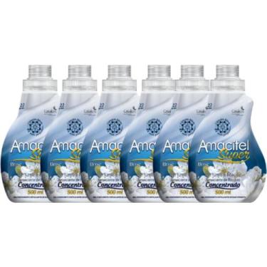 Imagem de Kit 6 Amaciante Roupas Concentrado Amacitel Cheiro Suave 500ml - CasaK