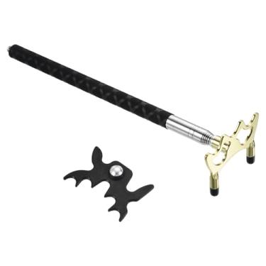 Imagem de PATIKIL Ponte retrátil para taco de bilhar, acessório de taco de bilhar de silicone com cabeça de ponte baixa de metal removível para competição de mesa de sinuca, dourado/preto