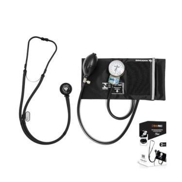 Imagem de Kit Ap. Pressão Esfigmomanômetro + Estetoscópio Black Pamed, PRETO BLA