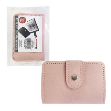 Imagem de Porta Cartões Liso com Botão - Rosa - UnyHome