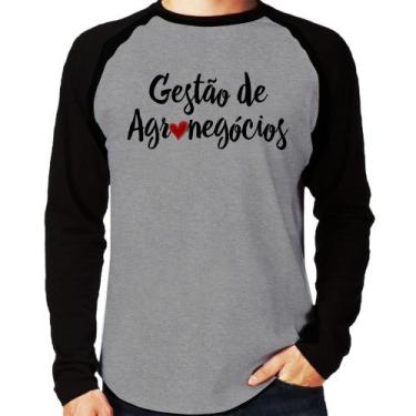 Imagem de Camiseta Raglan Gestão de agronegócios por amor Manga Longa - Foca na 