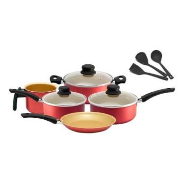 Imagem de Jogo de Panelas Antiaderente Tampa de Vidro 8 Peças - Dona Chefa, Cere