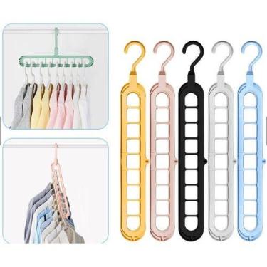 Imagem de Kit 5 Cabides Magico 9 Furos Multi-dobrável Organizador - oem