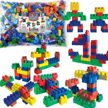 Imagem de Blocos de montar blocslim 1000 peças bag luctoys educativo - BRINQUE E