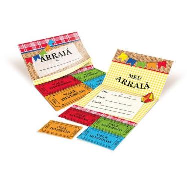 Imagem de Convite Arraiá Sortido Festa Junina - 08 unidades - Cromus - Rizzo