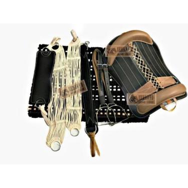 Imagem de Sela Basto preto Montaria Completa 10x peças Cavalo Laço - SELARIA SER