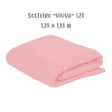Imagem de Lençol de Elástico Avulso Solteiro Viúva 1,28 x 1,88m Rosa Arrumadinho