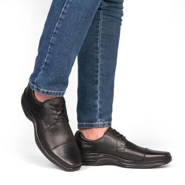 Imagem de Sapato Mocassim Social Casual Masculino em Couro Bico Quadrado Solado 