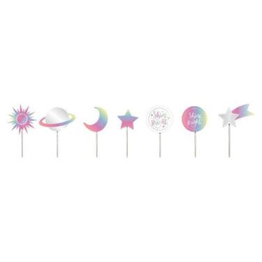 Imagem de Pick Decorativo Sortido para Doce Festa Galaxia - 12 unidades - Cromus