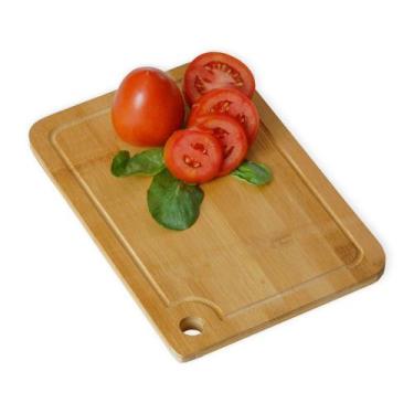 Imagem de Prancha Tábua de corte Bambu 30 x 20cm para carne legumes e verdura - 