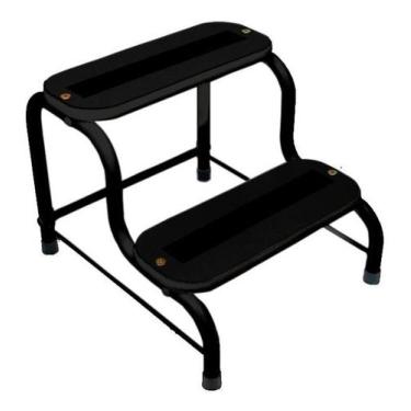Imagem de Escadinha Auxiliar Escada 2 Degraus P/ Maca Estética Arktus, Preto