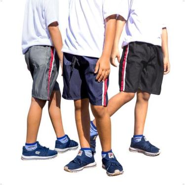 Imagem de KIT 3 Bermudas Infantil Tactel Lisa Cós de Elástico 214 - Ben20, 12, C