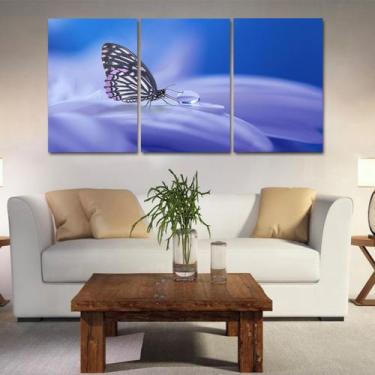 Imagem de Quadros mosaico tigre e leão med. 105x65 ps 2mm adesivo fosco borda in