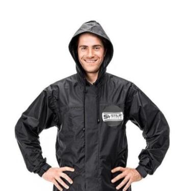 Imagem de Capa De Chuva Star Com Capuz Luxo, Preto, G
