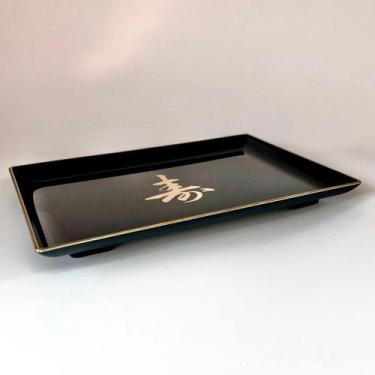 Imagem de Prato Raso Retangular Kakuzara Medio Comida Japonesa Sushi Preto - Nih