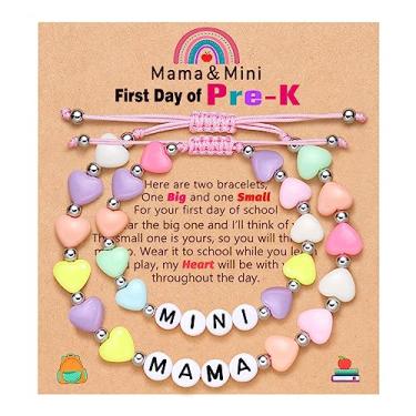 Imagem de UNGENT THEM Pulseira First Day of School Mom and Daughter Back to School Bracelet Mommy and Me, Mother Daughter Pulseiras de volta às aulas Presentes para filha e meninas, Nylon, Sem pedras preciosas