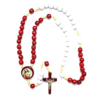 Imagem de Terço do Apostolado da Oração em Madeira com Folheto