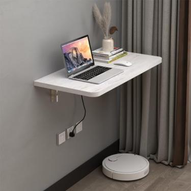 Imagem de Tabela de folhas de parede, mesa suspensa resistente, mesa dobrável flutuante para computador mesa dobrável dobrável dobrável bancada para escritório em casa, lavanderia, garagem, bar porão, estudo, quarto, cozinha