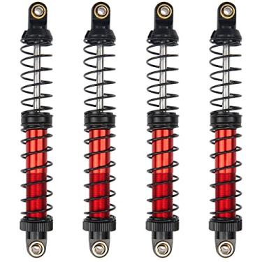 Imagem de Amortecedores ajustáveis de metal Vgoohobby 4 peças compatíveis com Axial SCX10 Traxxas TRX4 D90 90046 Redcat Gen7 1/10 RC Crawler Car (vermelho, 110 mm)