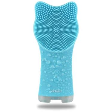 Imagem de VRAIKO Escova de Limpeza Facial Mia, Escova de Limpeza Facial Recarregável À Prova D'Água, com Silicone Macio E Vibração Sônica Ajustável, para Limpeza Profunda, Esfoliação Suave E Massagem (Azul)