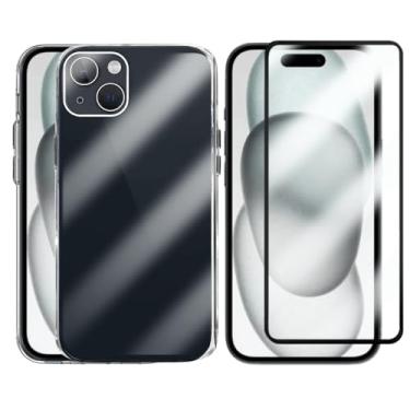 Imagem de Kit Proteção Compatível iPhone 15 Plus, Capinha Clear Case Space Transparente com Película de Vidro 3D