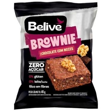 Imagem de Brownie Sem Açúcar Sem Glúten Sem Leite Chocolate com Nozes Belive