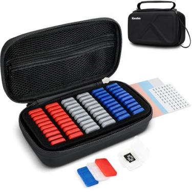 Imagem de Estojo de cartão micro SD de poliuretano EVA com 60 peças de plástico individual para cartão TF para 60 cartões MicroSD MicroSDHC MicroSDXC, resistente à água, antichoque, TF MSD organizador de