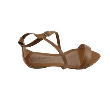 Imagem de Sandália Feminina Saltinho Baixo Festa Com Fivela Linda (Caramelo, BR, Adulto, Numérico, 39)