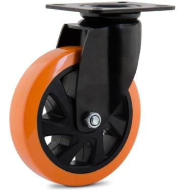 Imagem de Roda Giratória com Placa Preta 113 X 100mm 6 Pol. até 200Kg   - COLSON