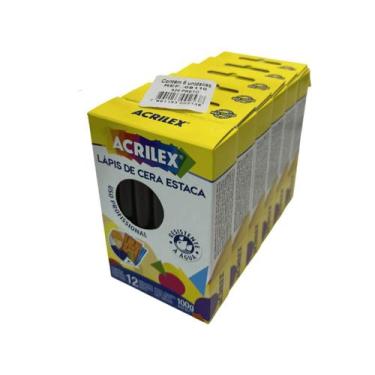 Imagem de 6 Cxs Lápis De Cera Estaca Preto - Acrilex