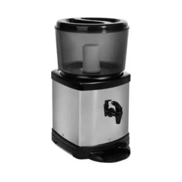 Imagem de Bebedouro de Água com Filtro em Inox com Base De Barro e Suporte Preto/Branco