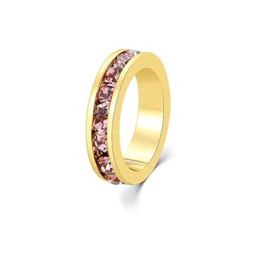 Imagem de Colar com pingente de pedra do mês de nascimento, eternidade total, empilhável, pedra de nascimento Swarovski, corrente de 40,64 cm (com corrente de extensão de 5 cm), Cristal, Zircônia cúbica