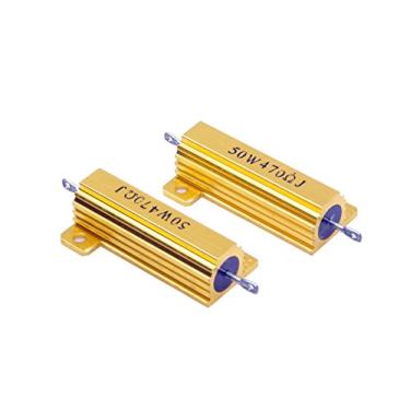 Imagem de LM YN 2 peças 50 Watt 470 Ohm 5% Resistor de arame Resistor Eletrônico de Alumínio Resistores de Ouro Adequado para Inversor, Luzes LED, Alto-falantes, Divisor de Frequência, Indústria Servo