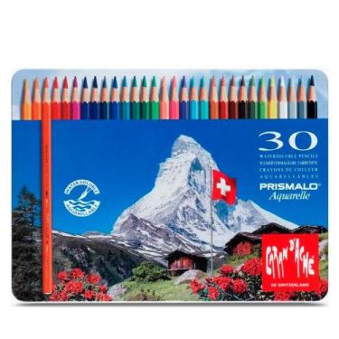 Imagem de Estojo com Lápis Caran Dache Prismalo Aquarelle Swiss Made 30 Cores - 