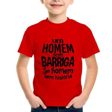 Imagem de Camiseta Infantil Um homem sem barriga é um homem sem história - Foca 