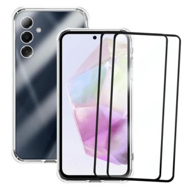 Imagem de Capa Capinha Case Anti Shock Slim Compatível Samsung Galaxy A35 e 2 Pelicula de Vidro 3d Cobre Toda Tela