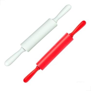 Imagem de Rolo De Massa Pizza Macarrão Silicone Giratório Antiaderente,rolo de massa,43.7cm*5.4cm