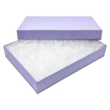 Imagem de TheDisplayGuys – Pacote com 25 caixas de presente em papel kraft vibrante com algodão nº 53 – Lavanda claro (14 cm x 8 cm x 2,5 cm)