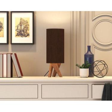 Imagem de Luminária Abajur Viena De Mesa Moderno Decoração Pés Madeira Maciça - 
