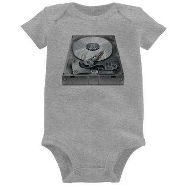 Imagem de Body Bebê Disco Rígido HD - Foca na Moda, Cinza, P