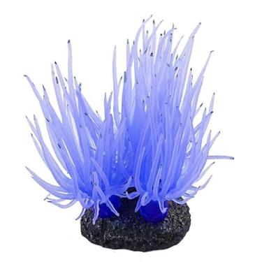 Imagem de Aquário De Corais Peixe Decorações De Aquário Falso Aquário Anêmona Decoração Azul Decoração De Paisagem De Água Plantas Marinhas Falsas Corais Artificiais Plantar Anêmona Do Mar